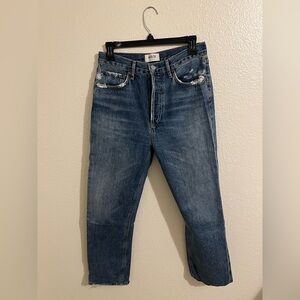 AGOLDE Riley high rise straight leg crop